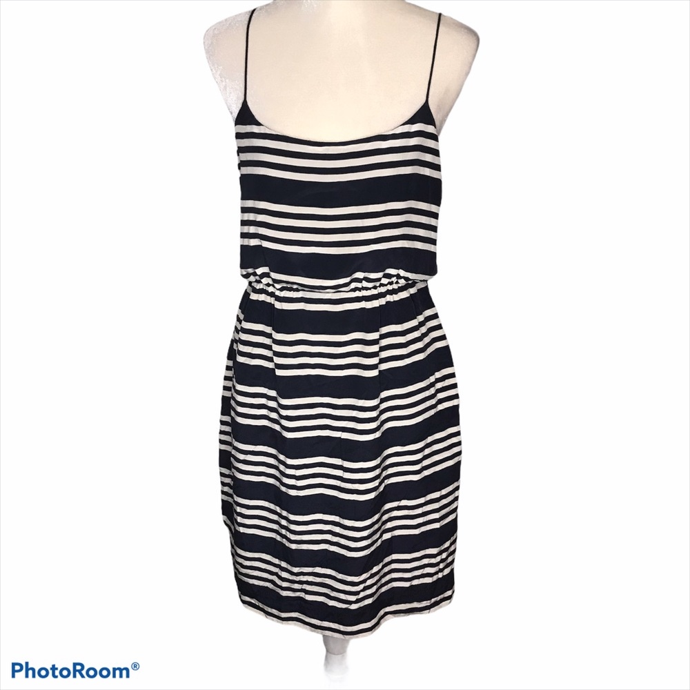 J. Crew Silk Stripe Blouson Dress size 10